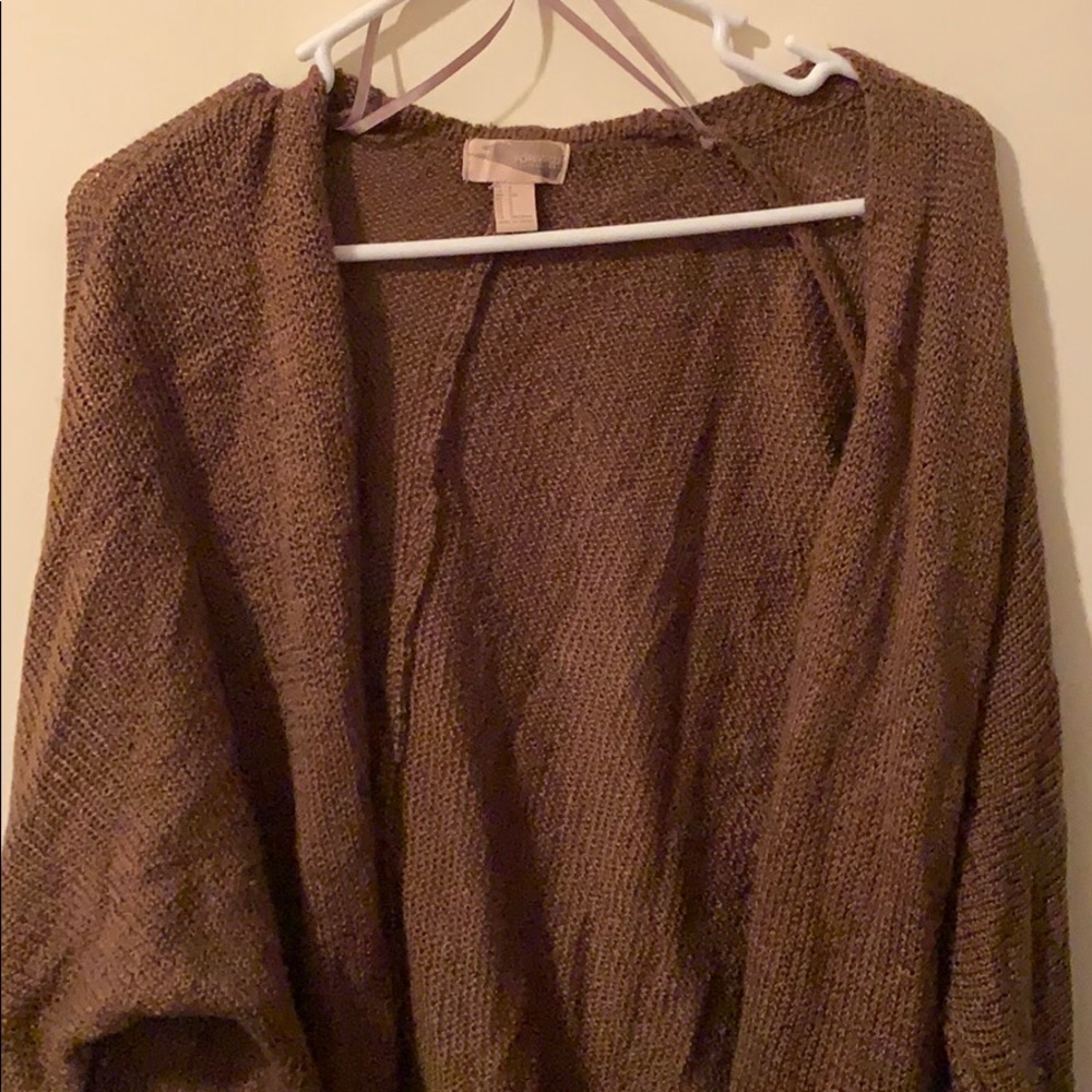 Long olive cardigan